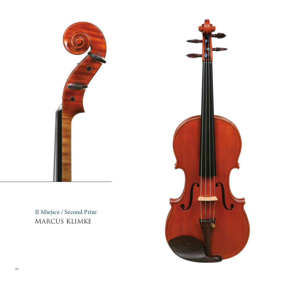 Marcus Klimke, violin ‘Spontus’, 2nd Prize – 12th International H. Wieniawski Violin Making Competition (2011)
