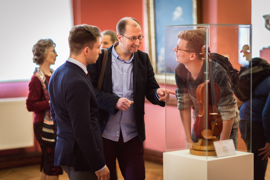 Opening of the  exhibition of competition instruments. Spanish Hall of the National Museum in Poznań.