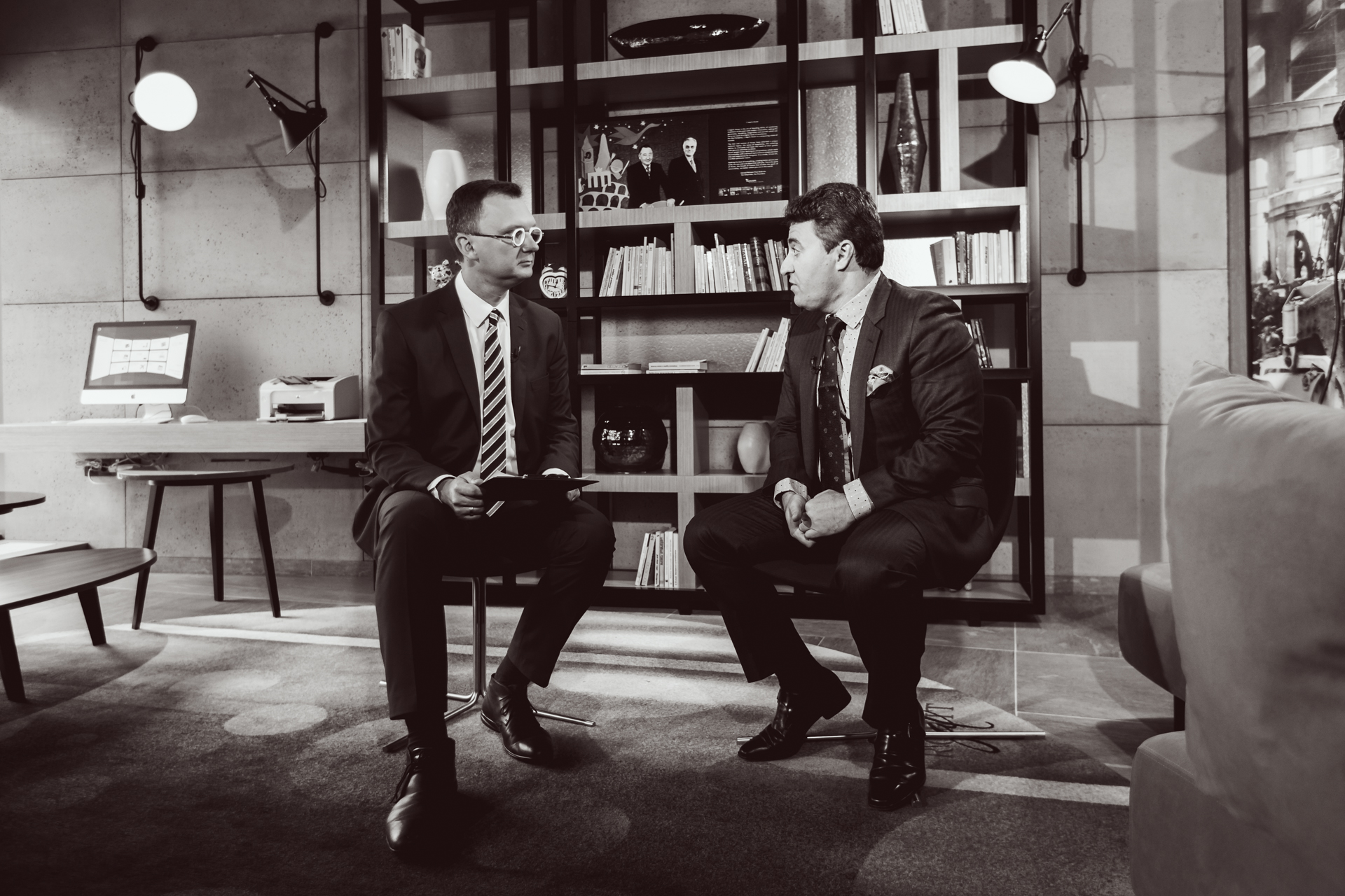 Maxim Vengerov being interviewed.