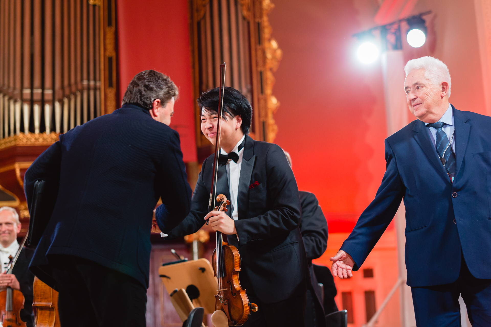 RR Studio. Ogłoszenie wyników 3 etapu Konkursu. Maxim Vengerov, Seiji Okamoto, Andrzej Wituski.